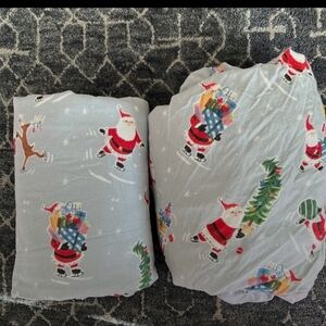 Pottery Barn Kids Flannel Sheets Santa